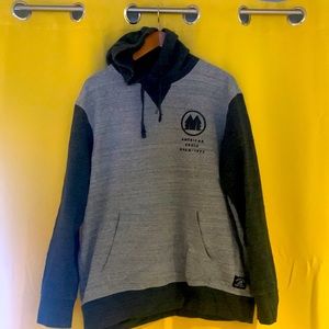 American Eagle, grey hoodie, sweatshirt, size large